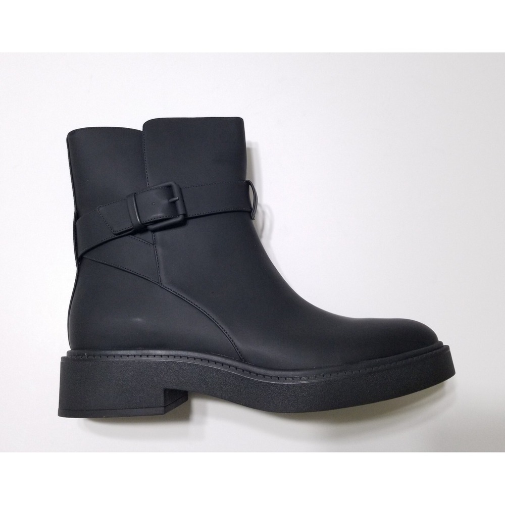 NIB Vince Kaelyn Leather Waterproof Moto Ankle Boots Black Buckle 9.5 $350 - Picture 7 of 16